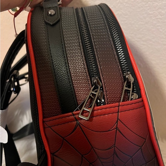 Marvel Spider-Man Miles Morales Logo Mini Backpack & Loungefly Spider-Man Pins - Picture 10 of 11